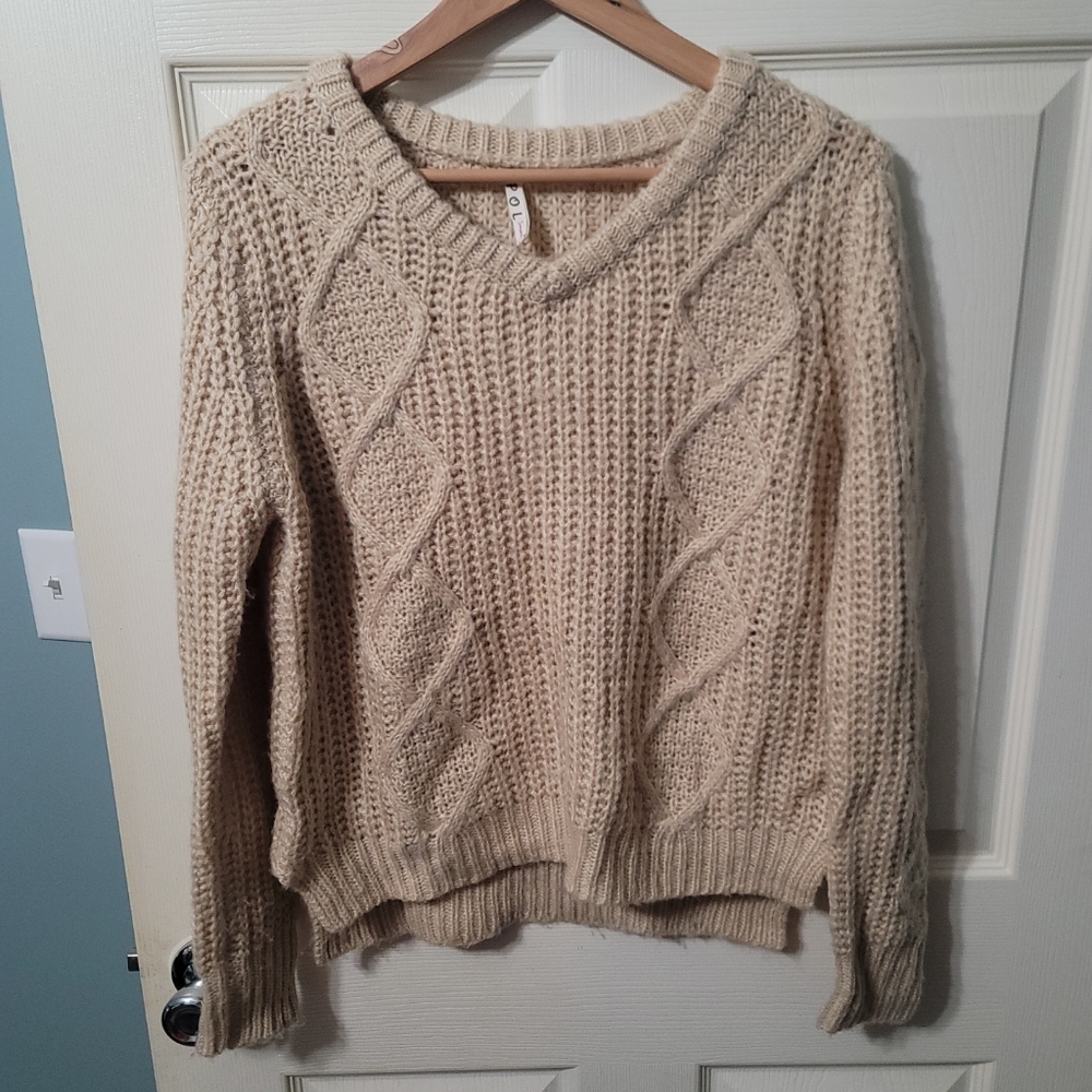 POL Tan Cable Knit Sweater Womens Small NWOT Condition